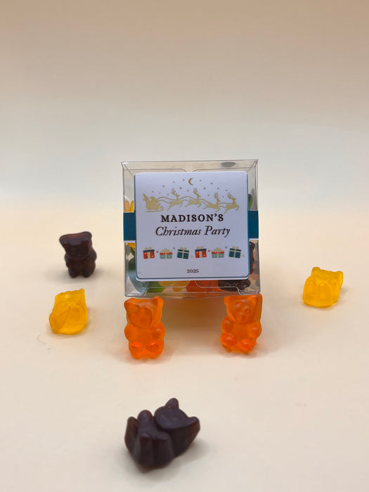 Christmas Cube Gummy Bears Santa Gold Theme