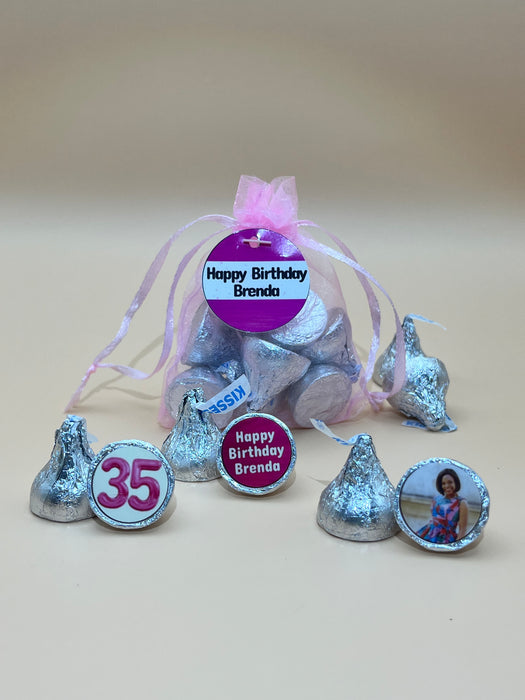 Adult Birthday Organza Bag Hershey Pink Theme