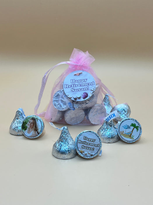 Retirement Organza Bag Hershey Kisses Beach Theme