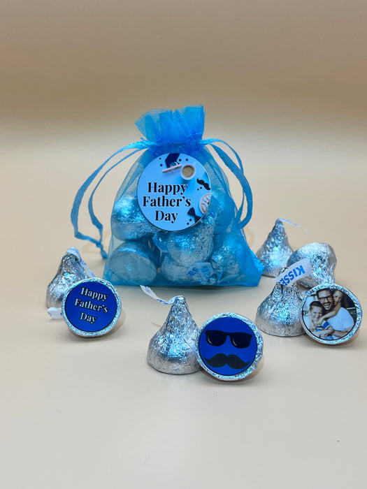 Father's Day Organza Bag Hershey Kisses Blue Theme