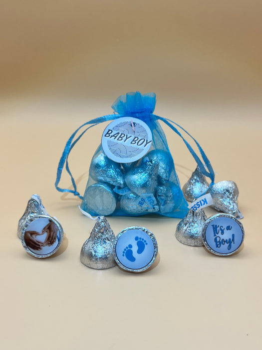 Gender Reveal Organza Bag Hershey Kisses Boy