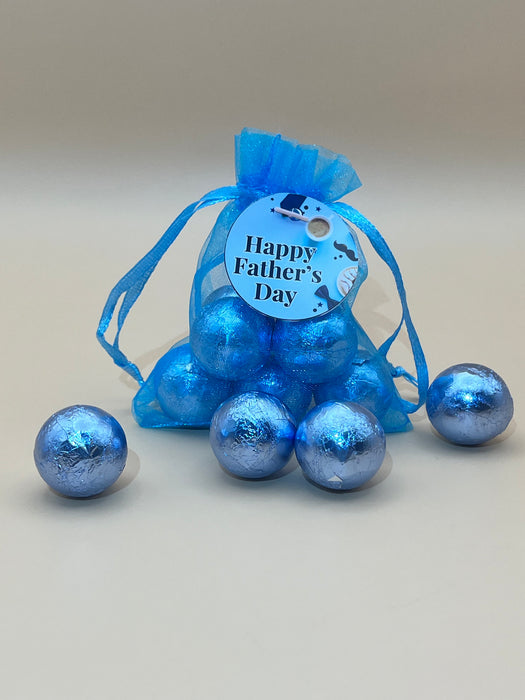 Father's Day Organza Bag Chocolate Balls Blue Theme