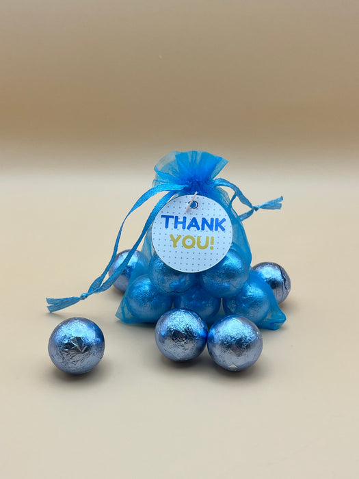 Employee Appreciation Organza Bag Chocolate Balls Blue Theme