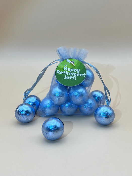 Retirement Organza Bag Chocolate Balls Golf Theme