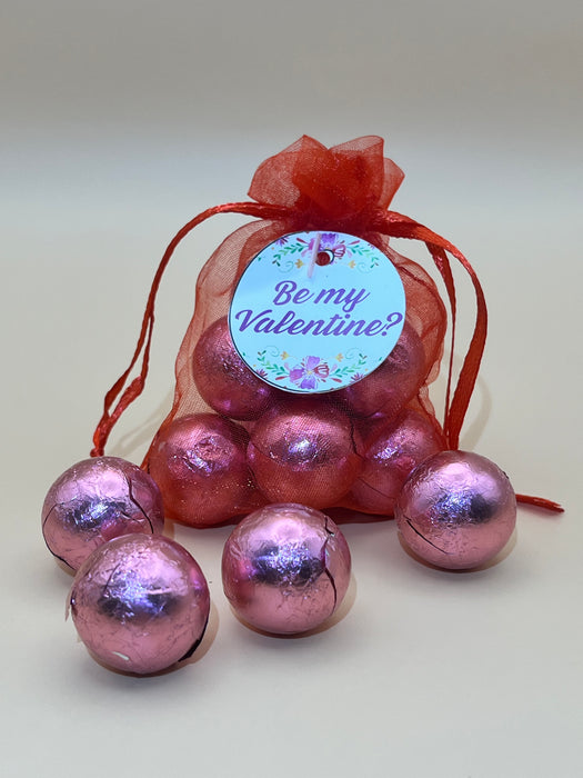 Valentine's Day Organza Bag Chocolate Balls Floral Theme