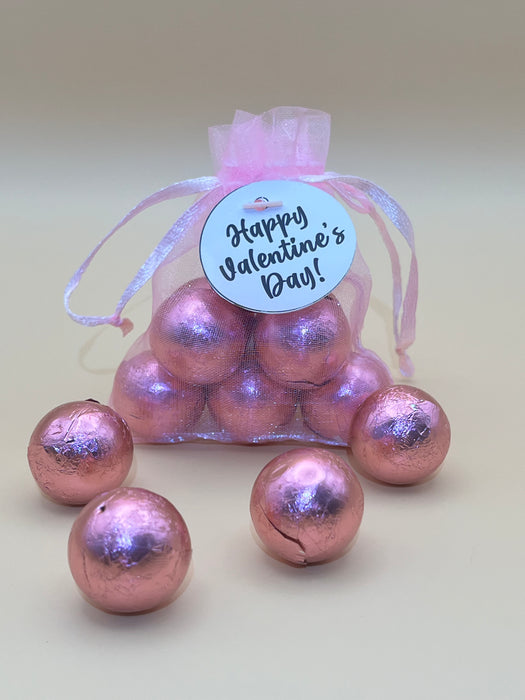 Valentine's Day Organza Bag Chocolate Balls Pink Theme