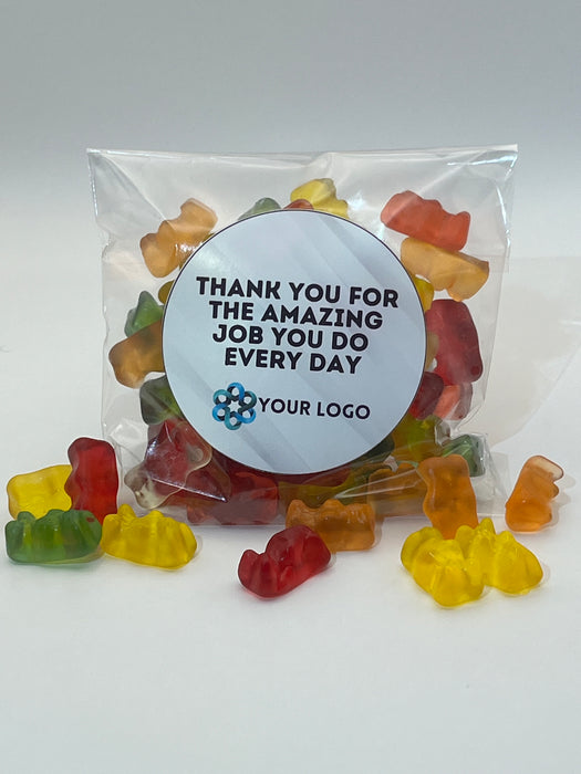 Employee Appreciation Clear bag Gummy Bears Add Your Logo