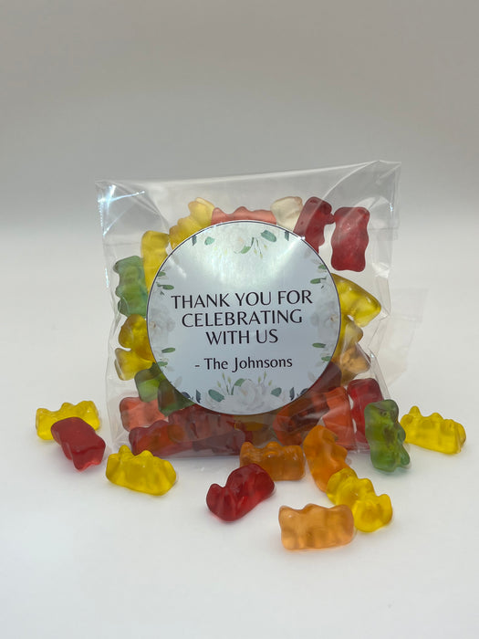 Wedding Clear Bag Gummy Bear White Floral Theme