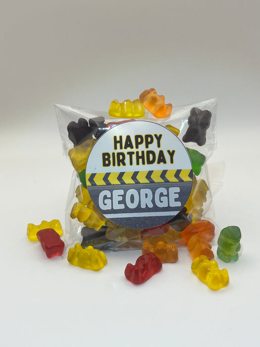 Boy Birthday Clear Bag Gummy Bear Race Track Theme