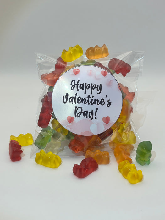 Valentine's Day Clear Bag Gummy Bears Pink Theme