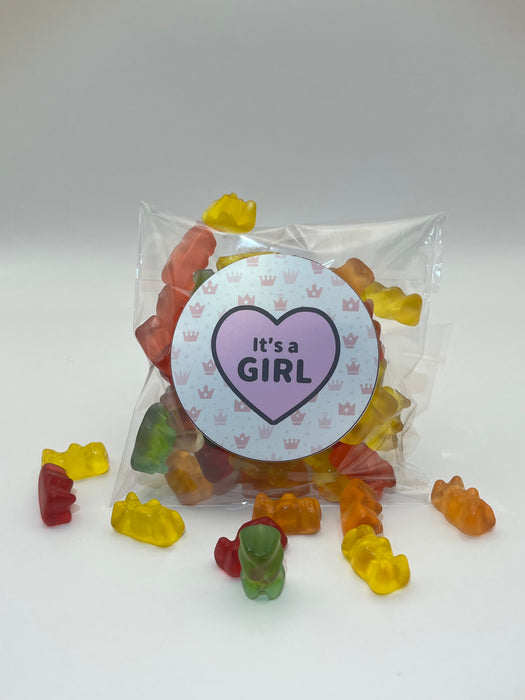 Gender Reveal Clear Bag Gummy Bears Baby Girl