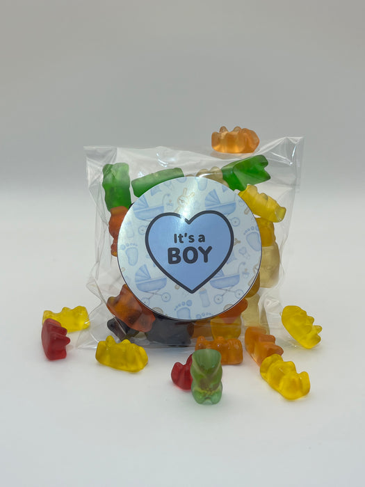 Gender Reveal Clear Bag Gummy Bears Baby Boy