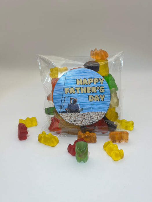 Father's Day Clear Bag Gummy Bears Fishing Theme