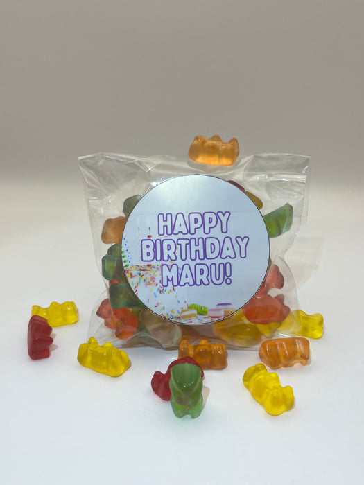 Adult Birthday Clear Bag Gummy Bears Sprinkles Theme