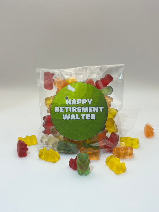 Retirement Clear Bag Gummy Bears Golf Theme