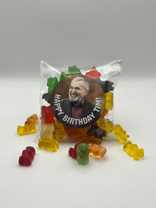 Adult Birthday Clear Bag Gummy Bear Personalized Picture