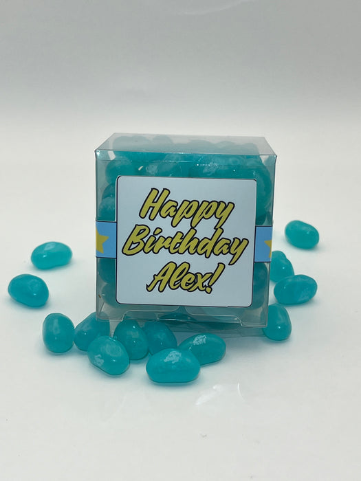 Boy Birthday Cube Jelly Beans Blue Theme