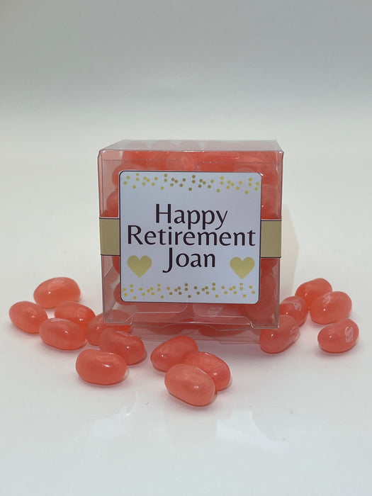 Retirement Cube Jelly Beans Pink and Gold Theme