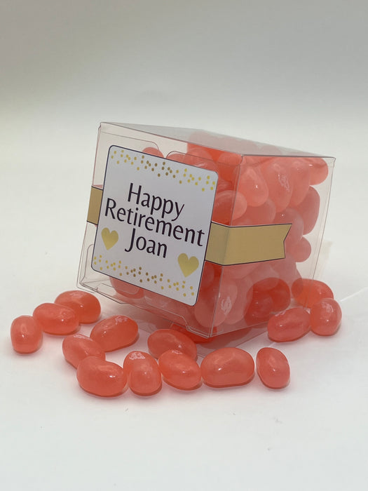 Retirement Cube Jelly Beans Pink and Gold Theme