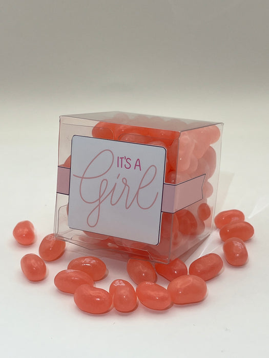 Gender Reveal Cube Jelly Beans Baby Girl