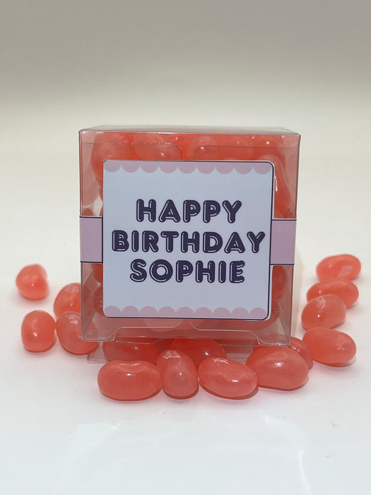 Girl Birthday Cube Jelly Beans Pink Theme