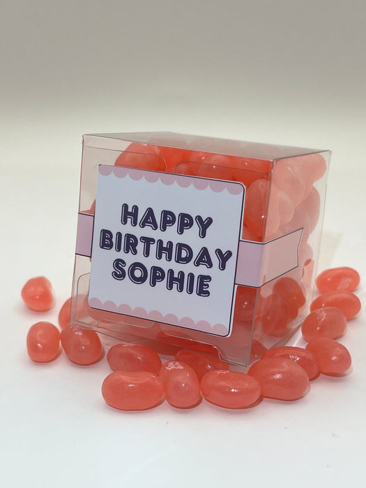 Girl Birthday Cube Jelly Beans Pink Theme