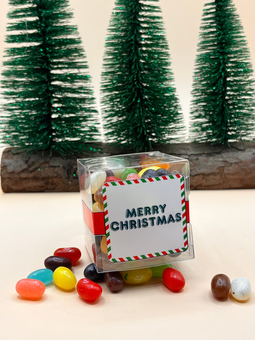 Christmas Cube Jelly Beans Stripe Border Theme