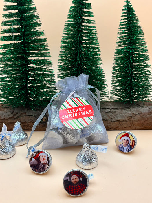 Christmas Organza Bag Hershey Kisses Stripe Theme