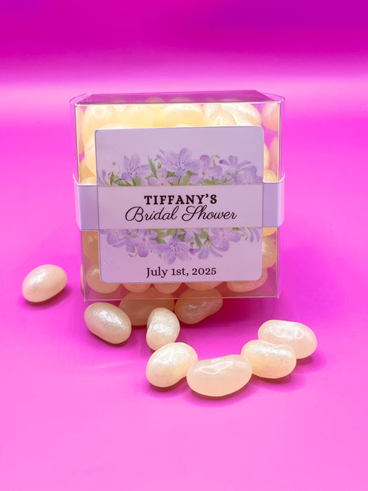 Bridal Shower Cube Jelly Beans Light Purple Floral Theme